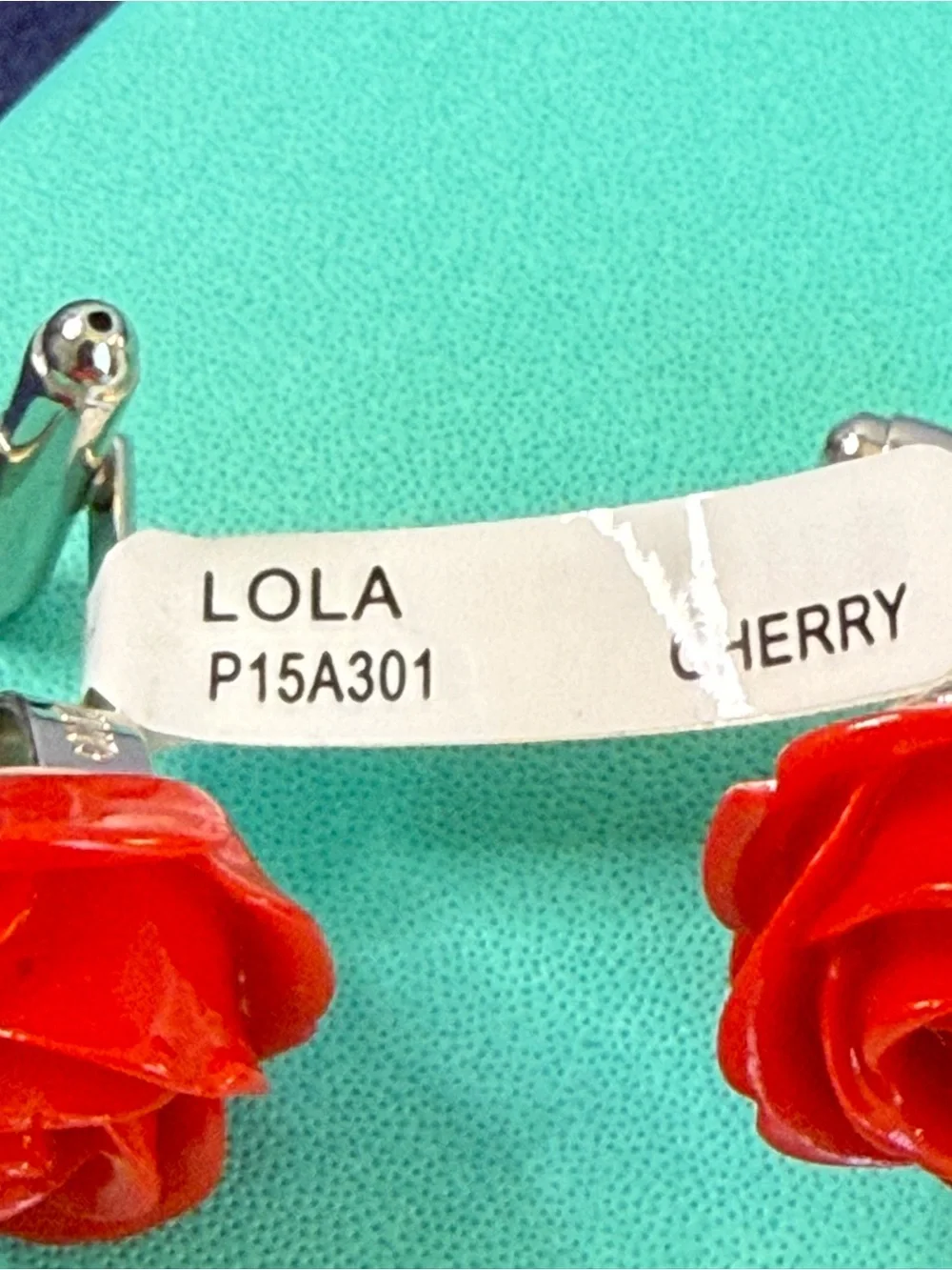 Lola Rose Flower Cufflinks Red Enamel Silver Tone Novelty Wedding Gift NWT